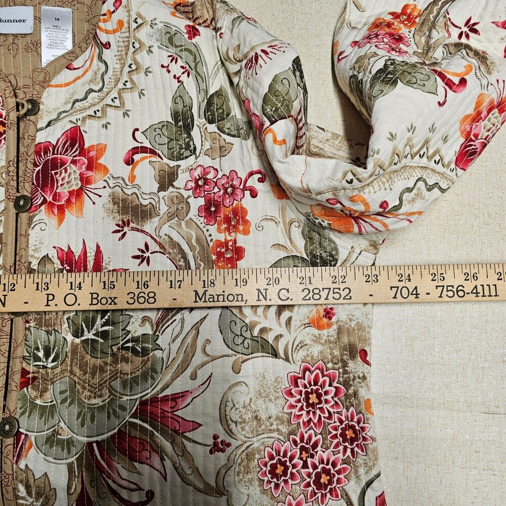 Alfred Dunner Women Size 14 Floral Quilted Jacket Office Boho Artsy Bloomcore‎ - Picture 5 of 6